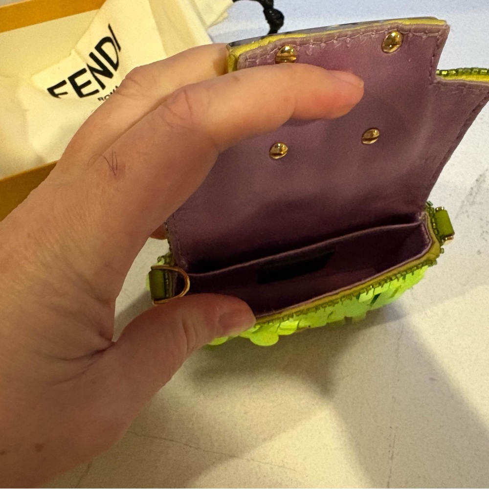 Fendi Green Sequin Nano Baguette - Picture 4 of 6